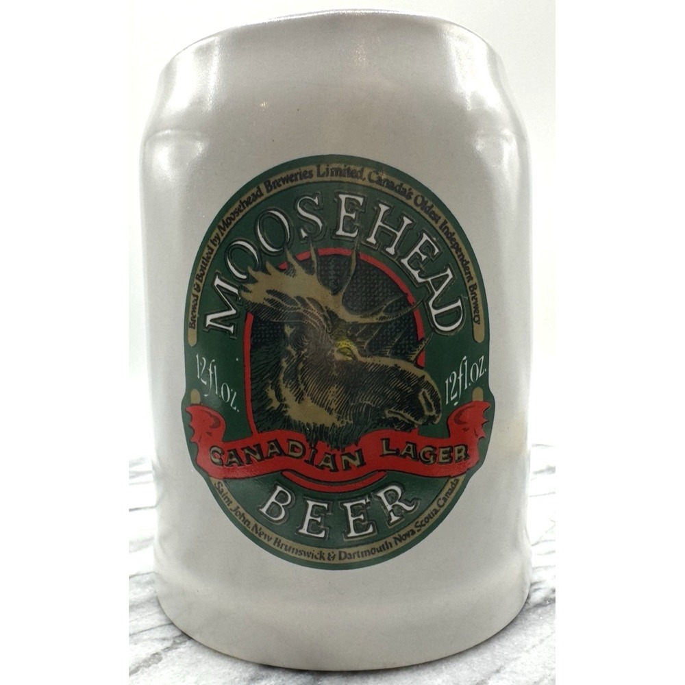 Moosehead Beer Stein Mug 12 oz Canadian Lager Ceramic Pub Barware